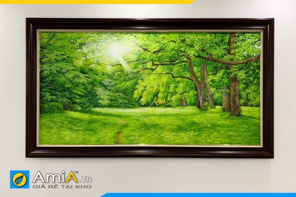 Hình ảnh Tranh treo tường sơn dầu đẹp phong cảnh rừng cây AmiA TSD 591