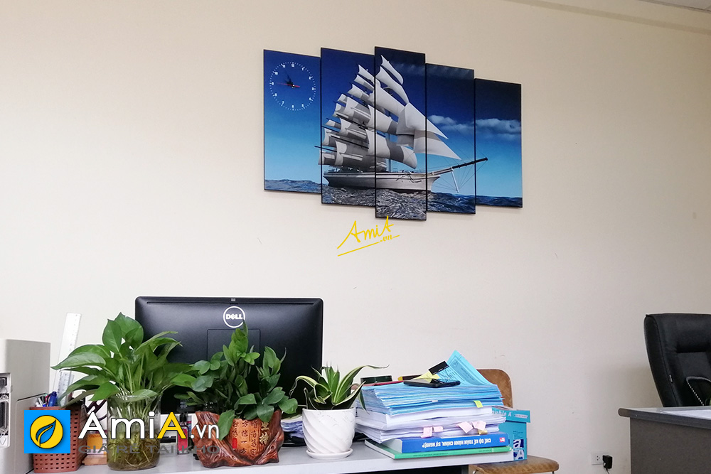 Hình ảnh Tranh treo văn phòng đẹp thuận buồm xuôi gió ý nghĩa phong thủy mã AmiA 330