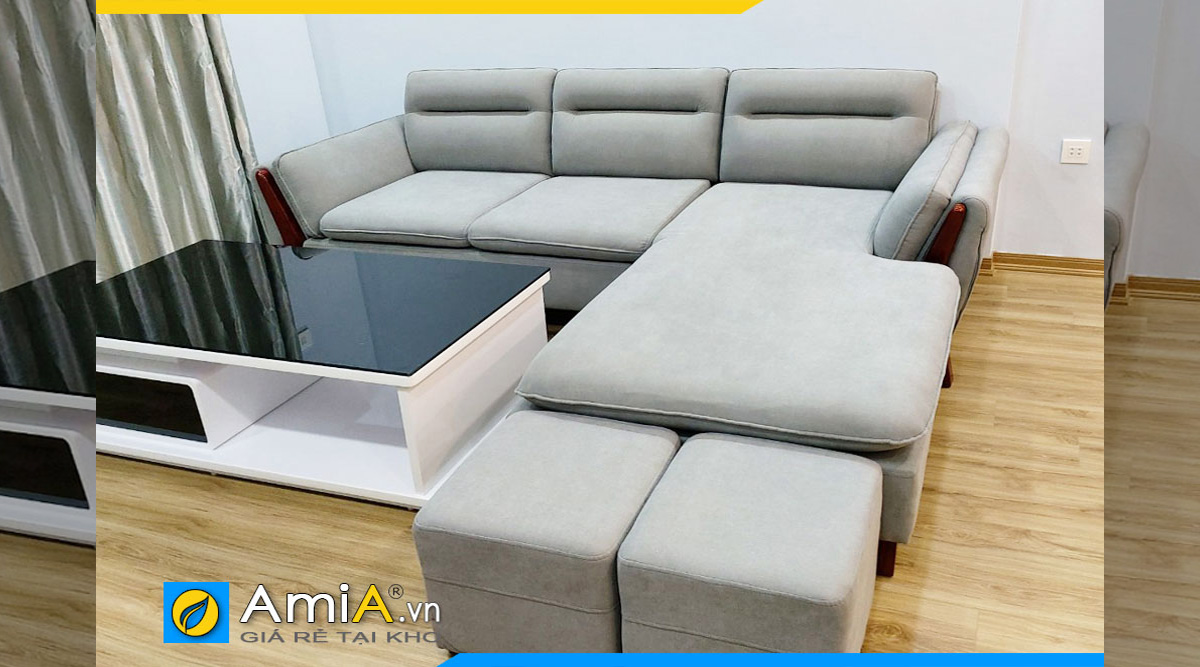 Bộ ghế sofa góc phòng khách đẹp chất liệu vải nỉ chỉ với giá 8 triệu 2