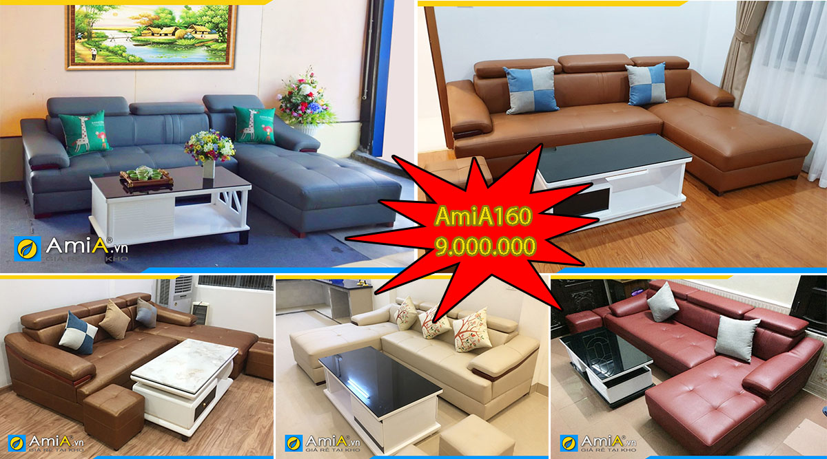 Nhiều mày sắc khác nhau của mẫu ghế sofa góc AmiA160 giá rẻ tại Nội thất AmiA