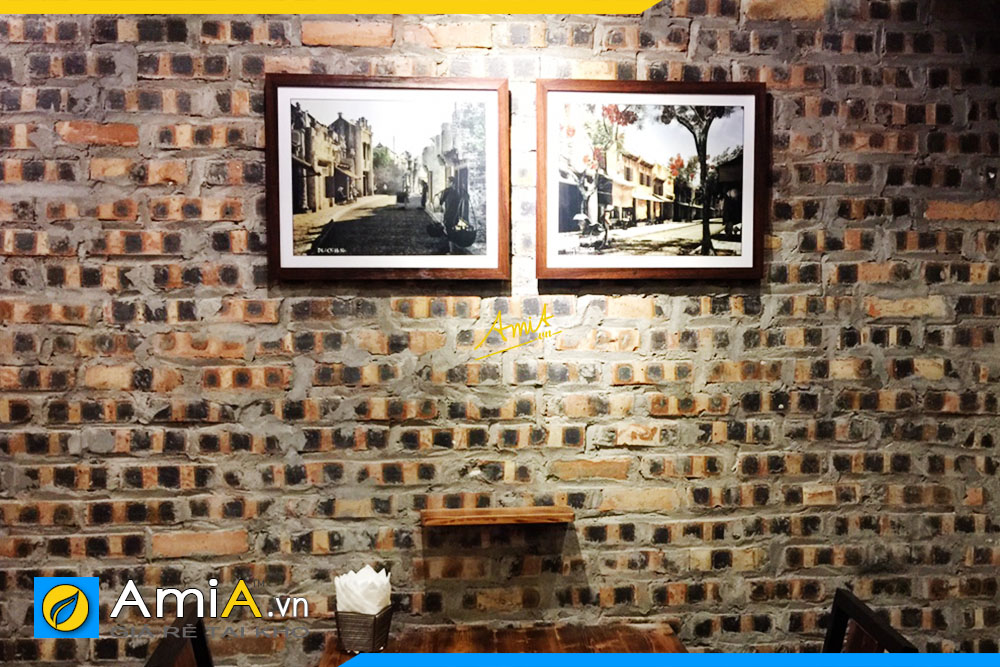 Hình ảnh Bộ tranh đen trắng ghép 2 tấm trang trí tường quán cafe