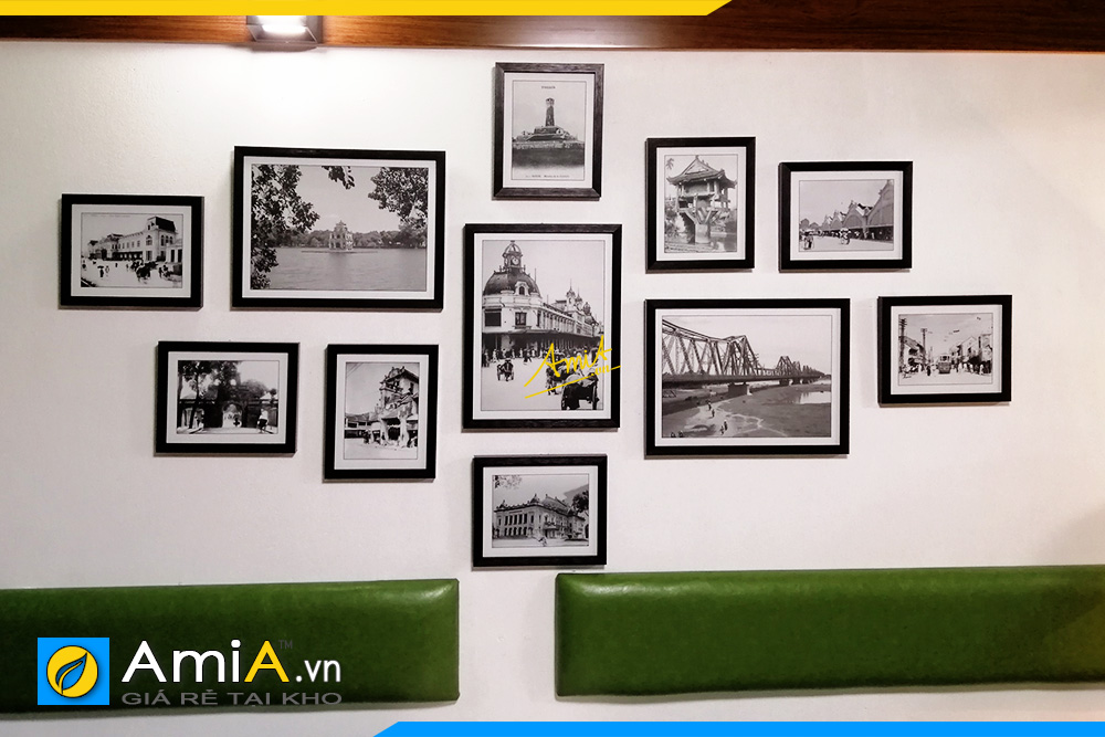 Hình ảnh Bộ tranh đen trắng treo tường trang trí quán cafe hiện đại