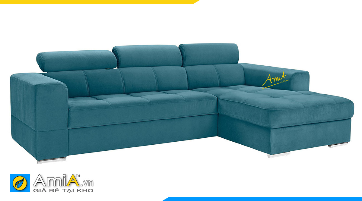 Mẫu ghế sofa góc cho người mệnh Thủy với đệm ghế màu xanh, kiểu dáng chữ L hiện đại