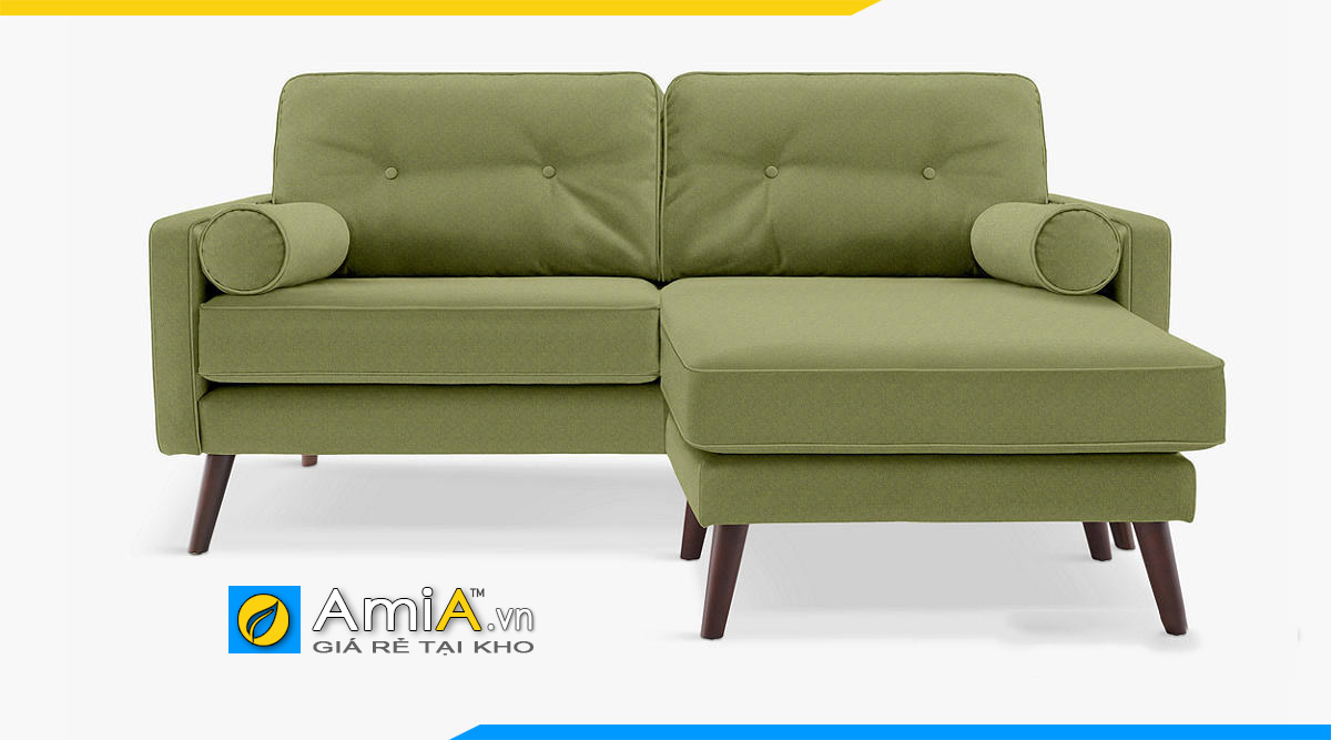 Sofa góc mini bọc nỉ màu xanh cốm 2 chỗ ngồi giúp tiết kiệm diện tích