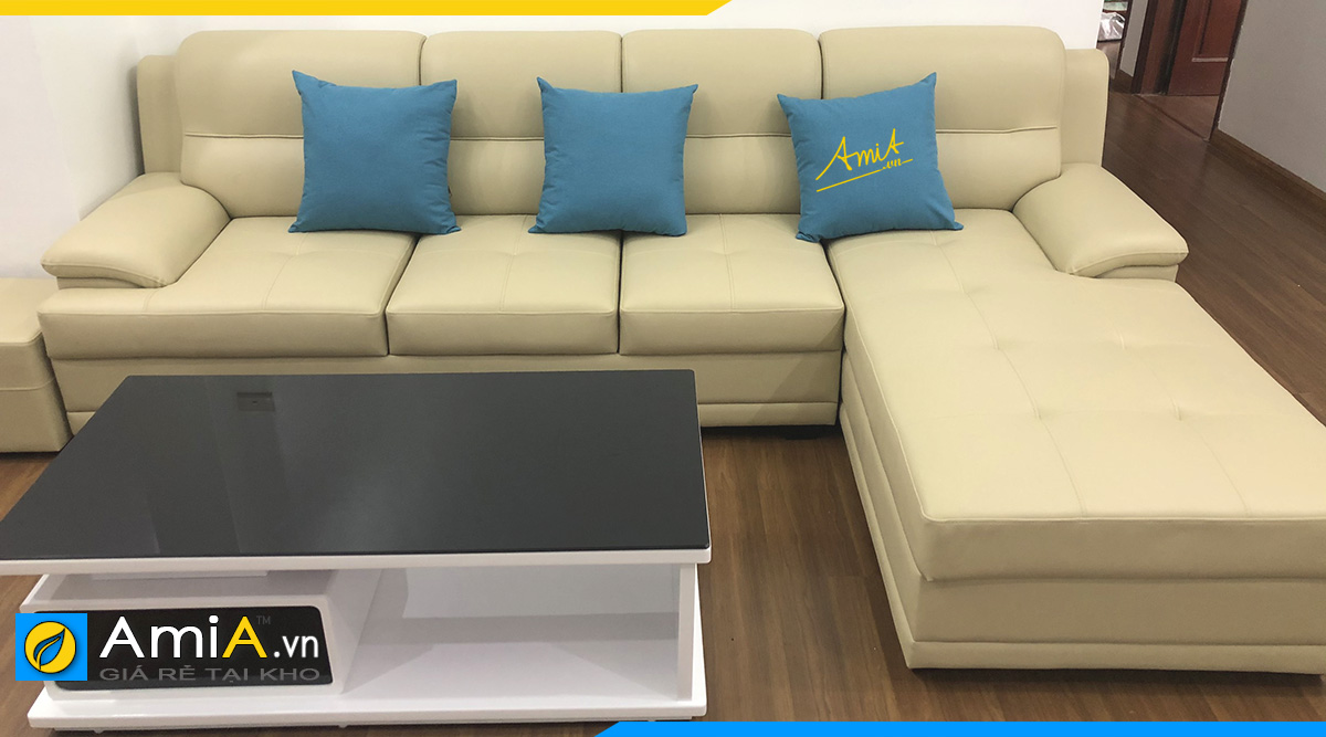 Mẫu thực tế bộ ghế sofa góc chữ L với kích thước 1m7 * 2m8 khách hàng mua tại cửa hàng Nội thất AmiA
