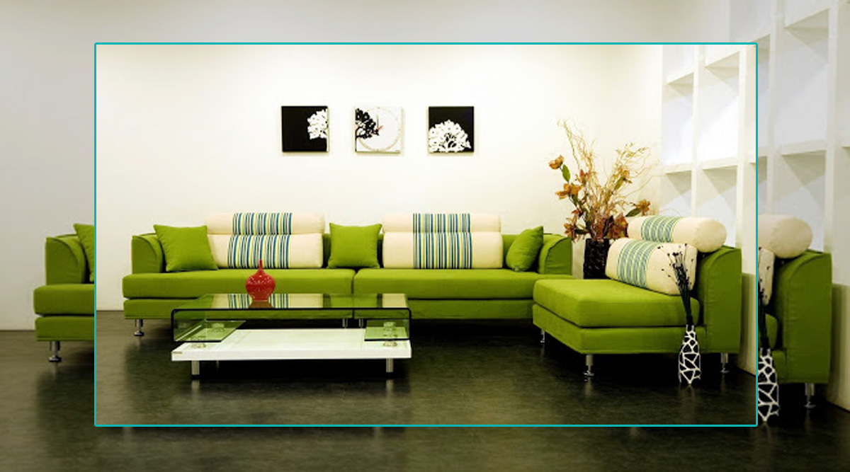 Mệnh Mộc hợp với những chiếc ghế sofa góc màu xanh lá cây