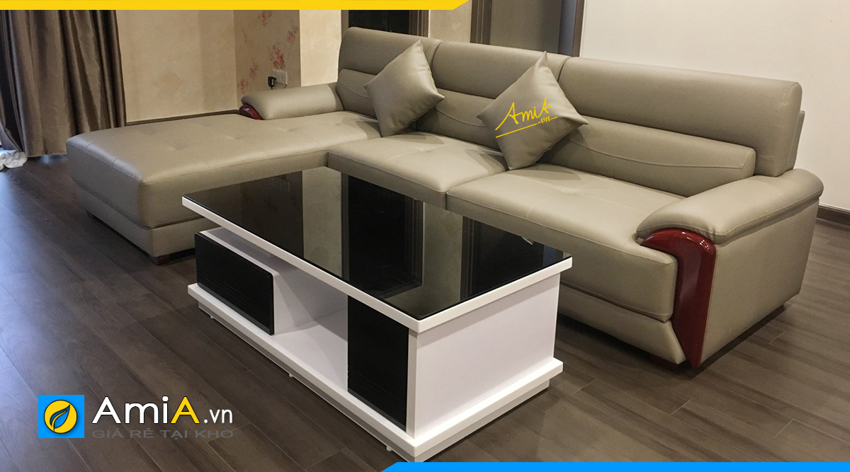 Mẫu ảnh thực tế bộ sofa góc đẹp phòng khách tại nhà khách hàng ở Thanh Xuân