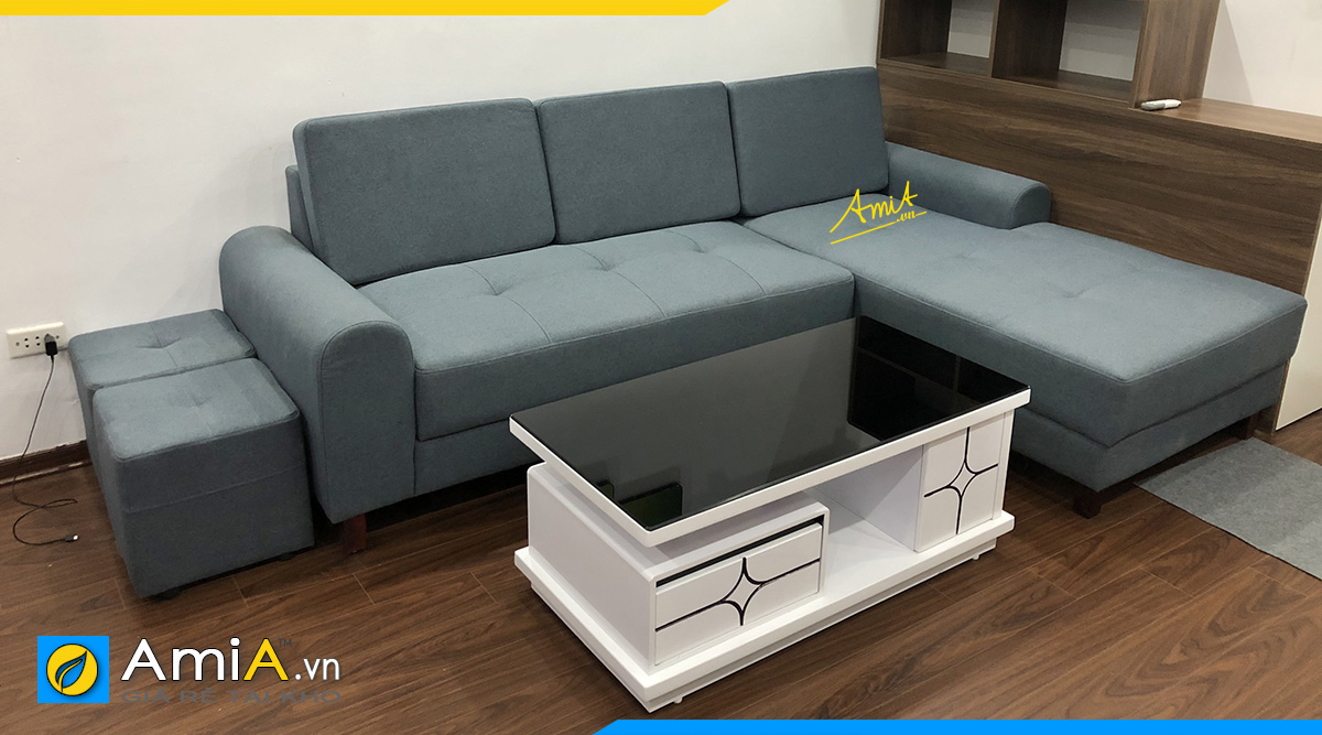 Mẫu ghế sofa góc vải nỉ đơn giản giá rẻ bán chạy tại AmiA