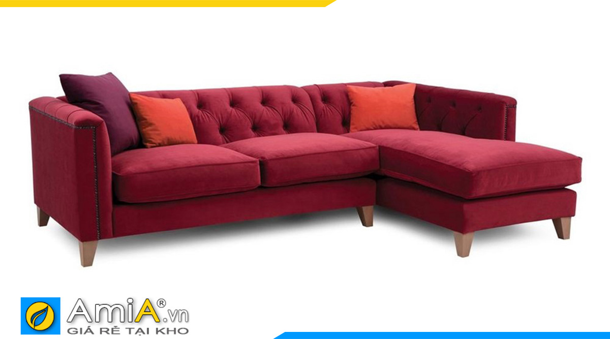 Ghế sofa góc hợp mệnh Thủy phong cách tân cổ điển màu đỏ nổi bật cho nhà bạn