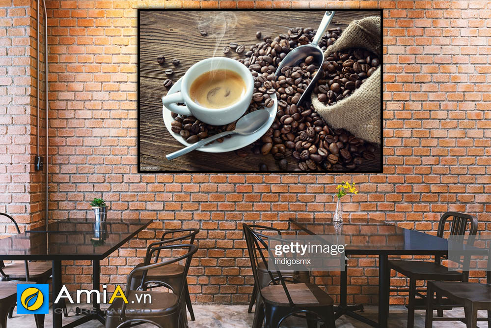 Hình ảnh Tranh quán cafe đẹp nghệ thuật trang trí tường hiện đại mã CF10