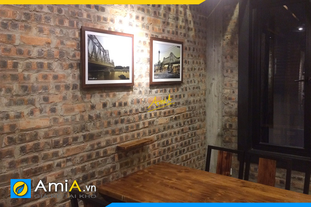 Hình ảnh Tranh trang trí tường quán cafe bằng gạch đẹp