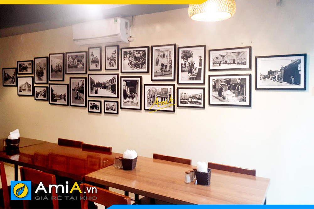 Hình ảnh Tranh treo tường quán cafe giá rẻ tranh đen trắng