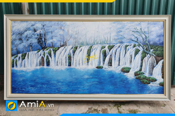 Hình ảnh Bức tranh sơn dầu phòng khách đẹp thác nước AmiA TSD TN01