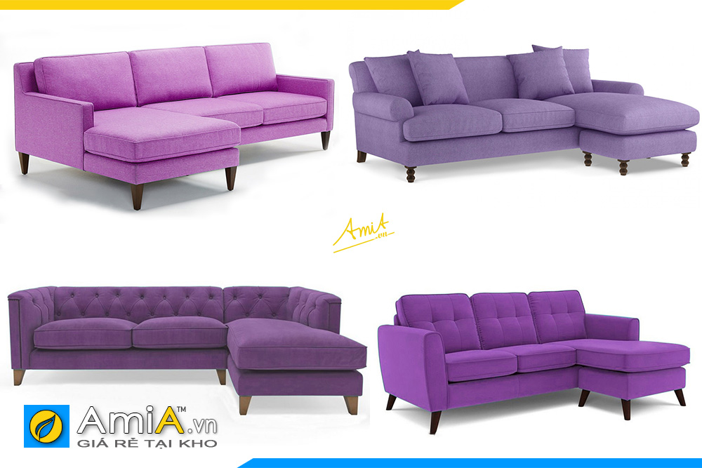 Sofa góc màu tím 