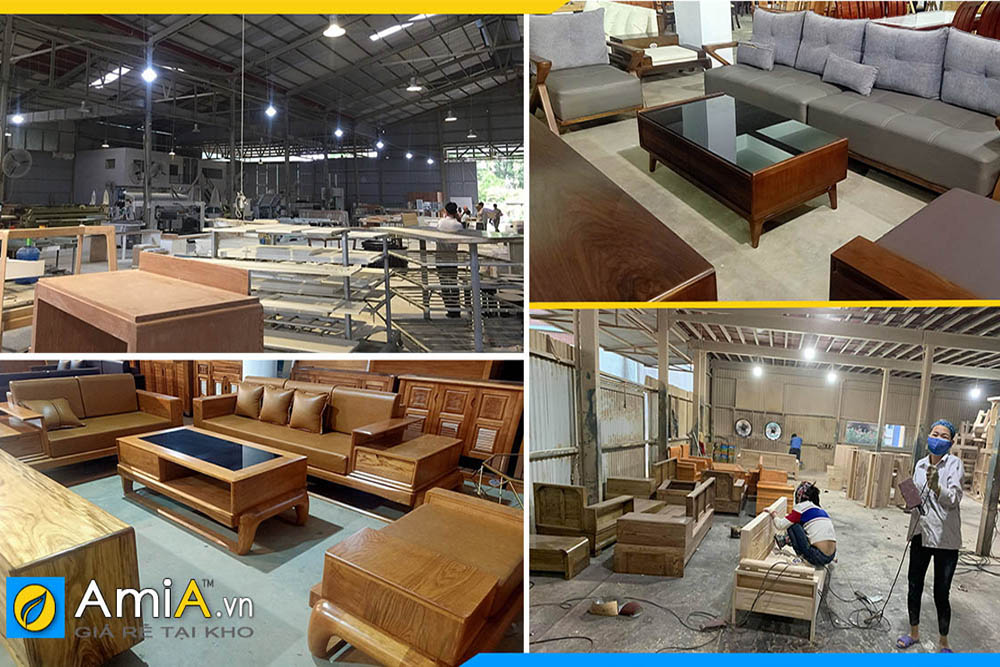 xưởng sản xuất sofa gỗ Sồi theo yêu cầu