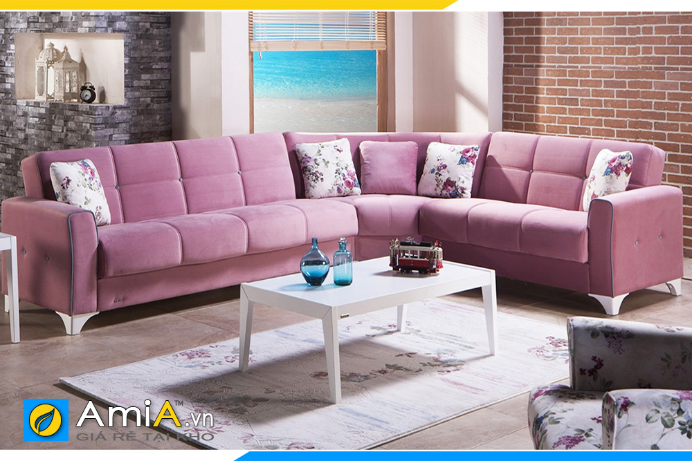 Sofa góc màu tím 