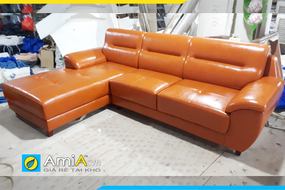 Sofa góc màu cam bắt mắt