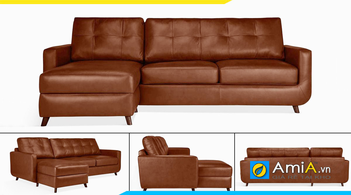 Mẫu ghế sofa góc màu nâu