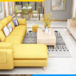 sofa góc màu vàng đẹp