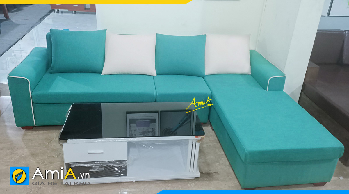 Sofa góc màu xanh mệnh mộc