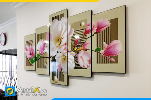 Hình ảnh Tranh hoa trang trí tường phòng khách đẹp sang trọng AmiA 500