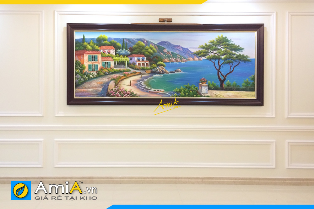 Hình ảnh Tranh sơn dầu phong cảnh nước ngoài treo tường phòng khách
