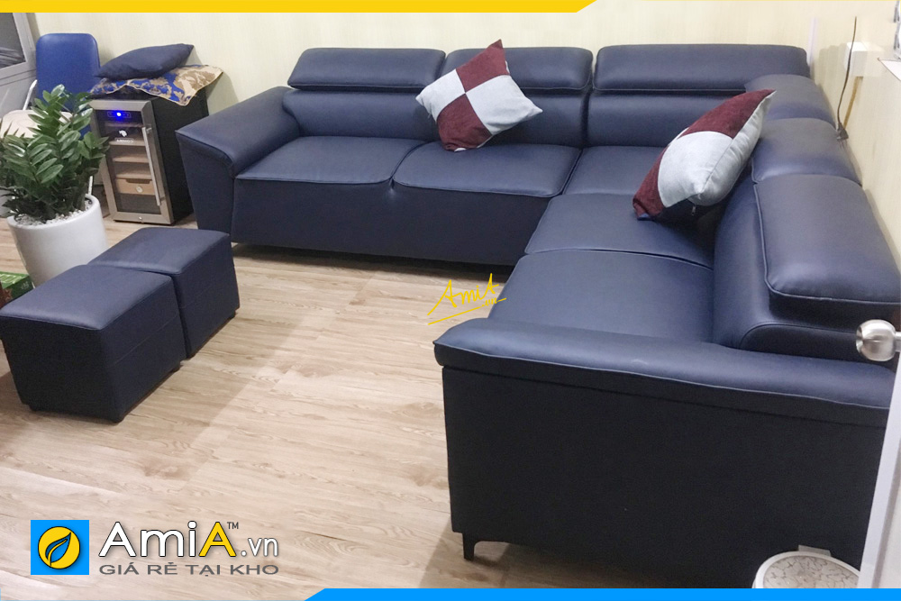 Mẫu sofa da đẹp hiện đại kiểu dáng góc tiện nghi cho phòng khách