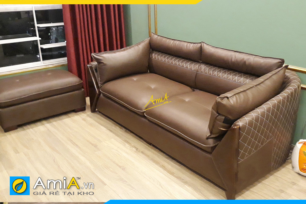 mẫu ghế sof da đẹp hiện đại dạng văng kê phòng khách 