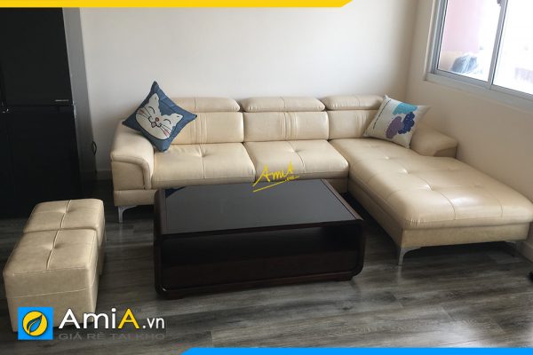 Sofa góc da đẹp hiện đại AmiA334