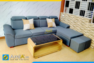 sofa góc nỉ thô đẹp hiện đại AmiA326