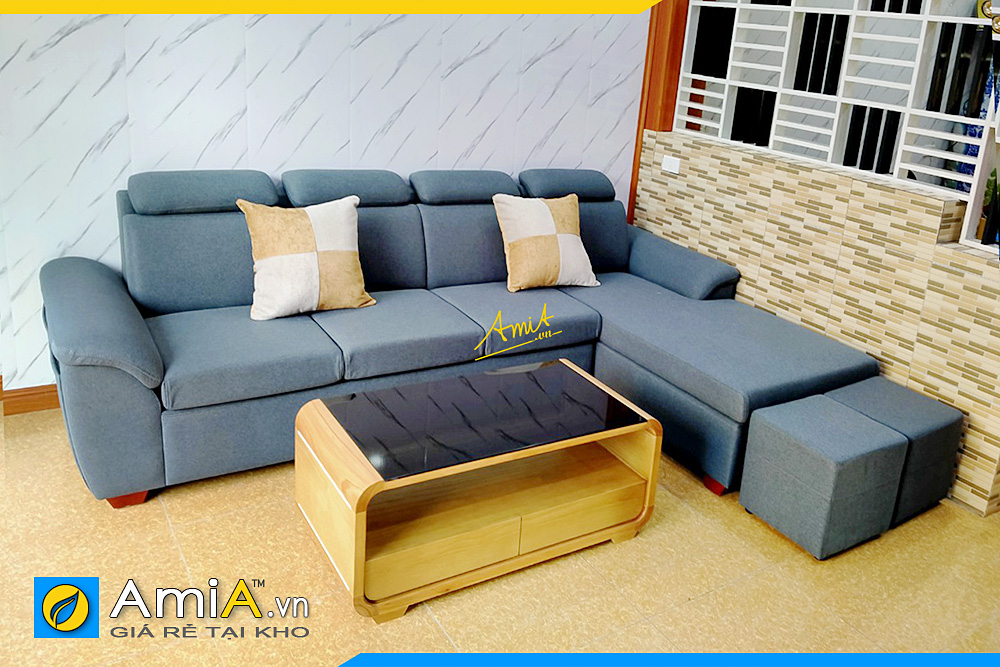 sofa góc nỉ thô đẹp hiện đại AmiA326