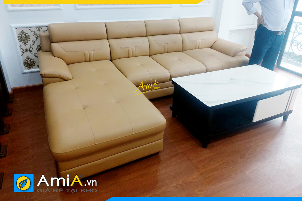 sofa góc chữ L đẹp phòng khách AmiA302