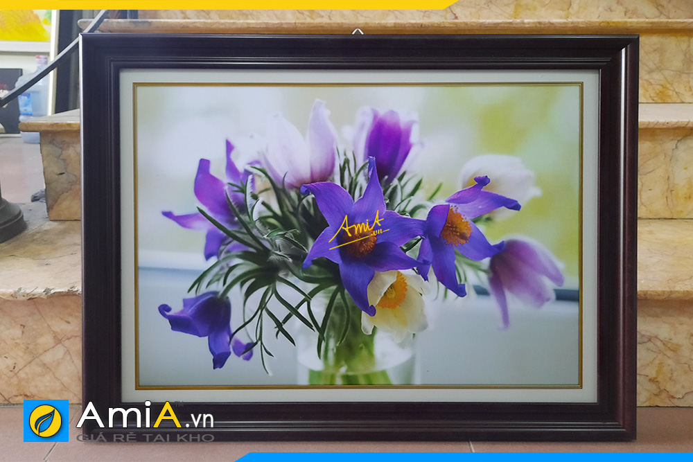 Hình ảnh Tranh treo tường nhà nghỉ hoa lá trang trí đẹp AmiA NN05