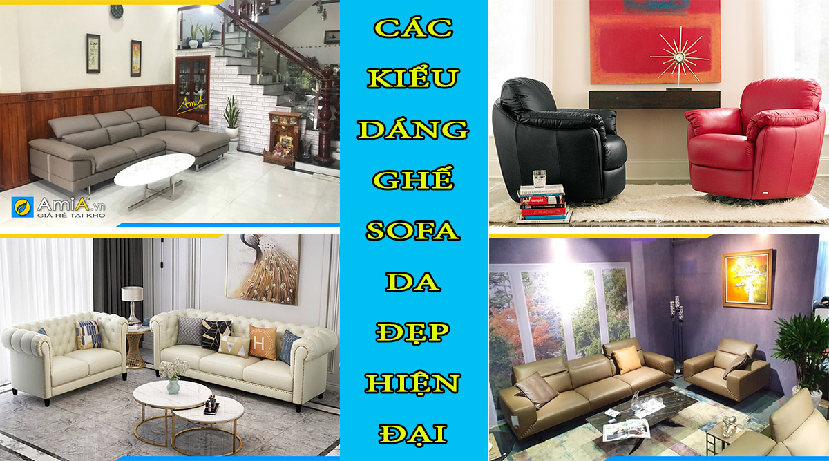 Các kiểu dáng ghế sofa da đẹp hiện đại nhất hiện nay
