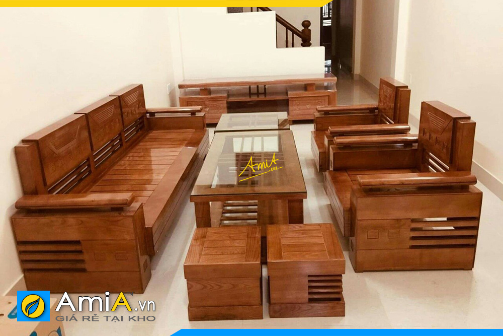 Sofa gỗ giá dưới 20 triệu cho phòng khách nhà phố - AmiA - Nội ...
