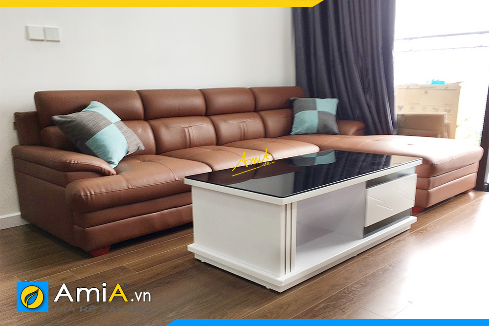 Mẫu sofa đẹp phòng khách cực sang bọc da Hàn Quốc