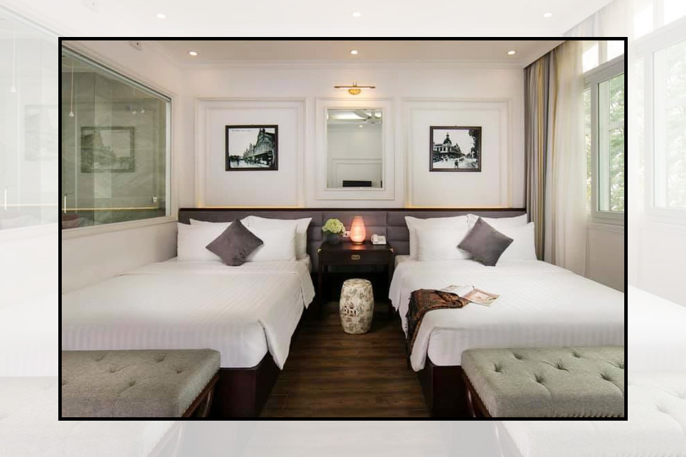 Hình ảnh Tranh đen trắng treo tường phòng ngủ khách sạn 3 sao