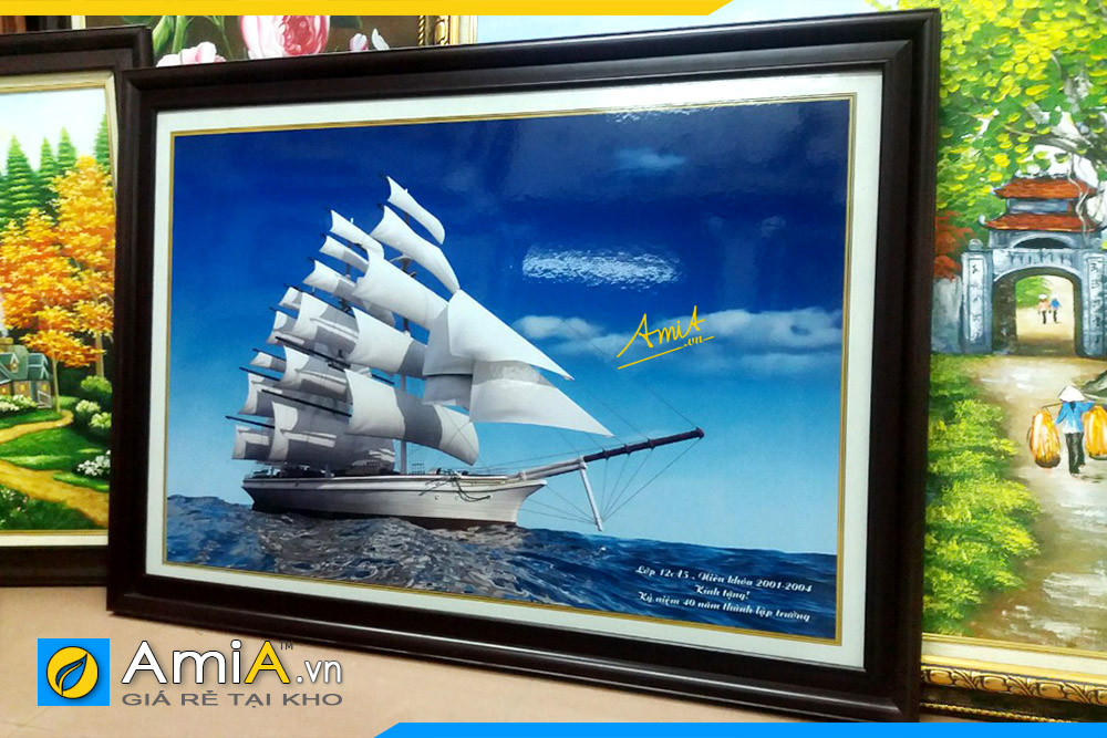 Hình ảnh Tranh thuyền buồm làm quà tặng ý nghĩa cho nhà trường