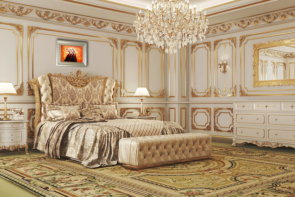 Hình ảnh Tranh treo khách sạn phong cách cổ điển cho phòng ngủ