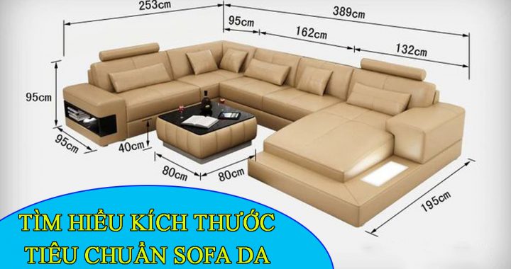 Kích thước tiêu chuẩn ghế sofa da