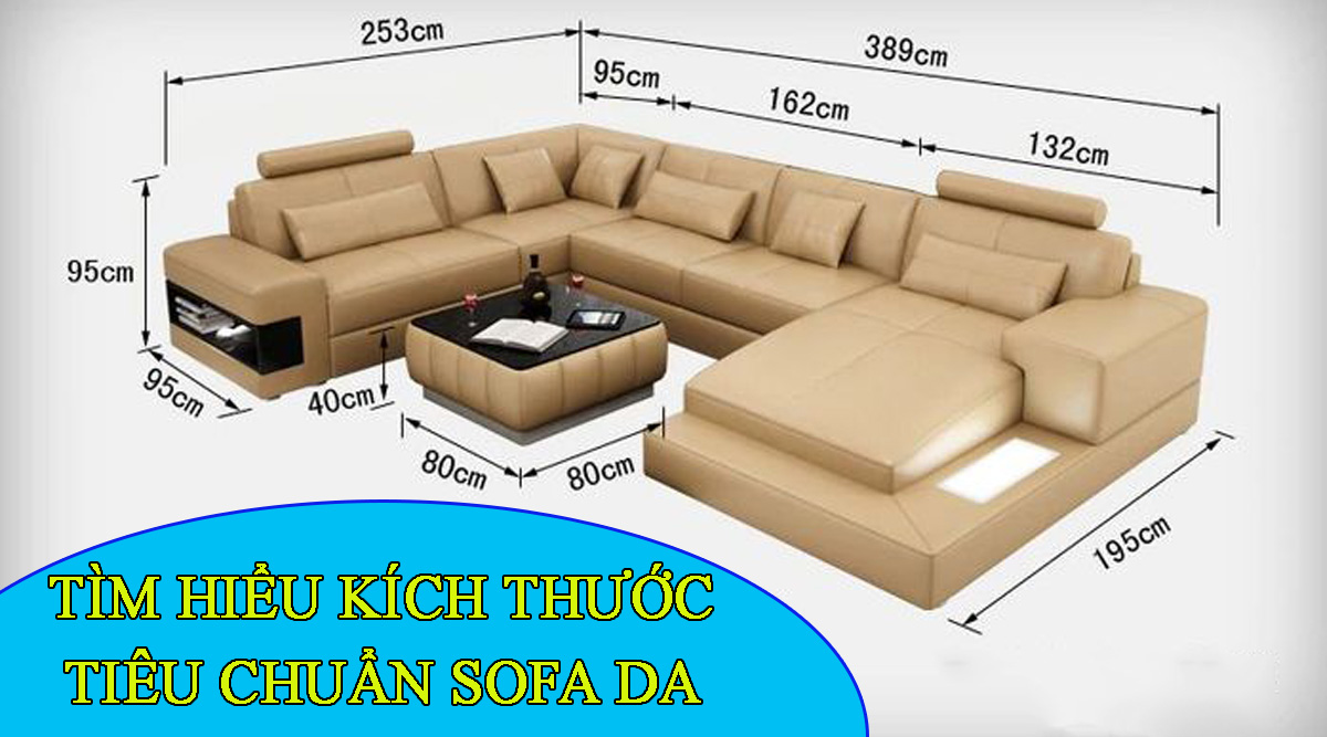 Kích thước tiêu chuẩn ghế sofa da