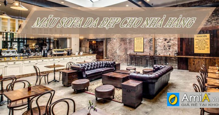 sofa da cho nhà hàng cực đẹp và hiện đại