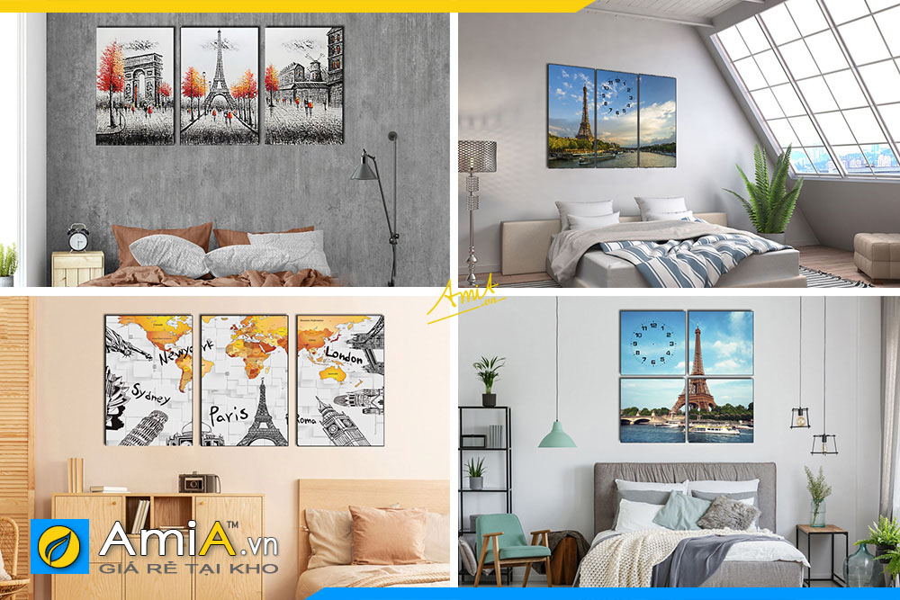 Hình ảnh Các mẫu tranh tháp Paris trang trí phòng ngủ đẹp hiện đại