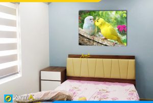 Hình ảnh Tranh đôi chim treo tường phòng ngủ đẹp lãng mạn AmiA 350