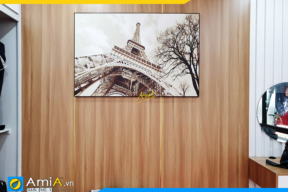 Hình ảnh Tranh tháp Eiffel treo phòng ngủ đẹp sang trọng AmiA 1030