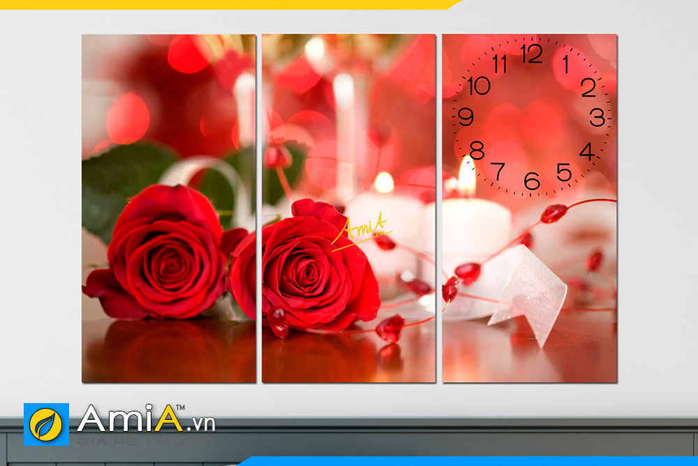 Hình ảnh Tranh treo tường hoa hồng cho phòng ngủ AmiA 201