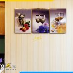 Hình ảnh Bộ tranh 3 tấm ly rượu vang đẹp sang trọng treo phòng ăn bàn ăn AmiA 906