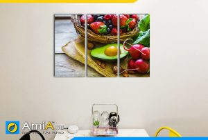 Hình ảnh Bộ tranh các loại hoa quả trái cây ngon trang trí bàn ăn đẹp AmiA PA16