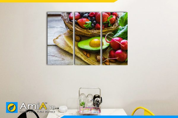 Hình ảnh Bộ tranh các loại hoa quả trái cây ngon trang trí bàn ăn đẹp AmiA PA16