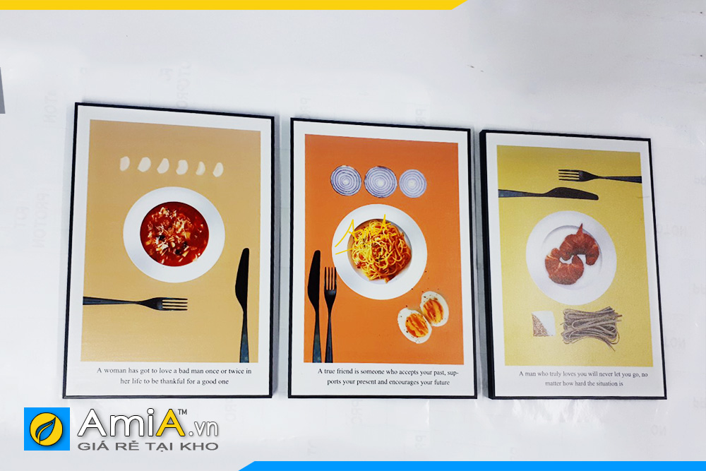 Hình ảnh Bộ tranh canvas món ăn ngon treo tường bàn ăn phòng ăn đẹp AmiA PA27